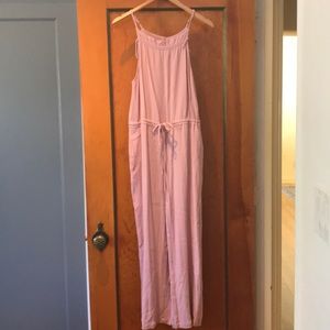 Anthropologie Lavender Cropped Jumpsuit Romper